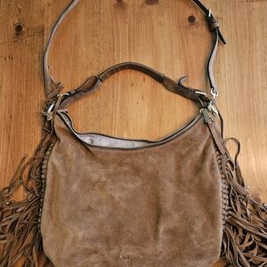 Michael Kors Brown Suede Fringe Shoulder Bag